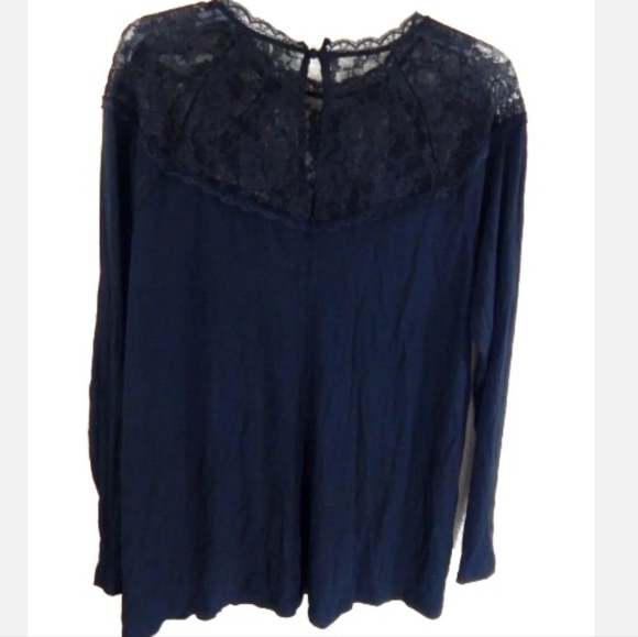 Torrid Super Soft Knit Lace High Neck Tee - Picture 3 of 4